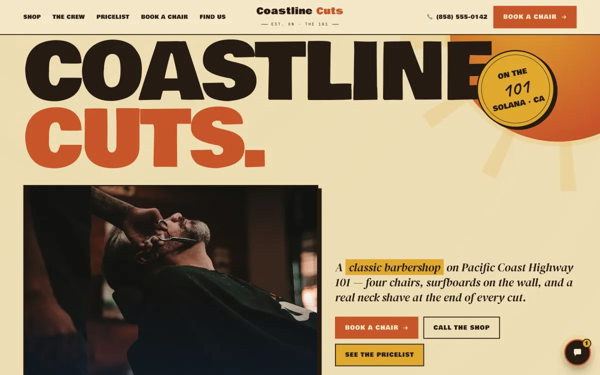 The Coastline Cuts website