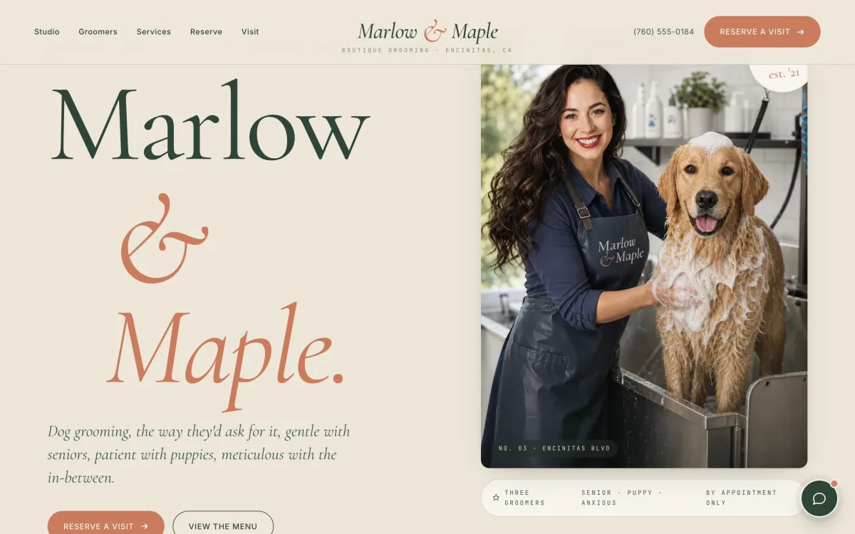 The Marlow & Maple website