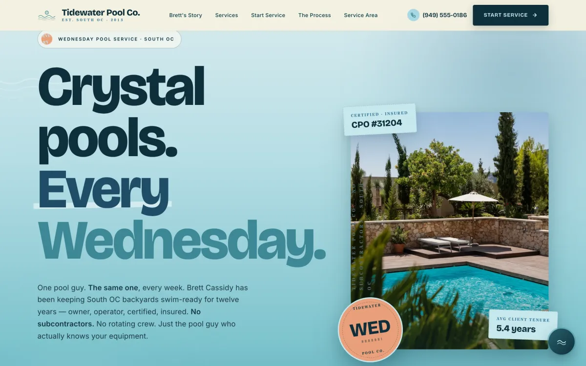 The Tidewater Pool Co. website