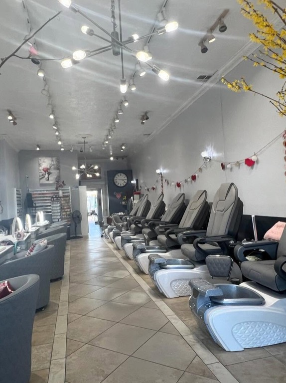 Inside Seacliff Nail Studio, the pedicure chairs