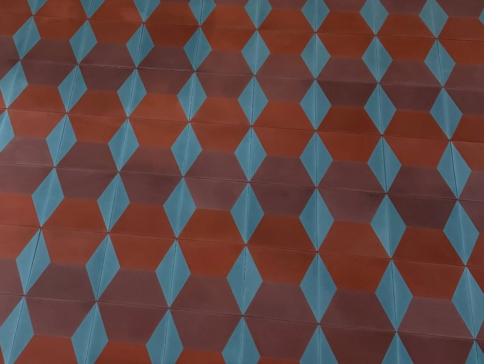 Colored mosaic tile detail